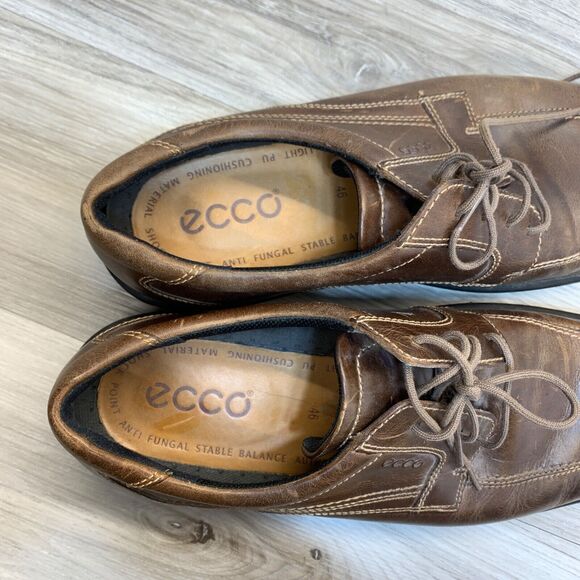 Ecco Helsinki Men’s Brown Leather Lace Up Shoes EUR 46 US 12-12.5 Retail $150 main image 12